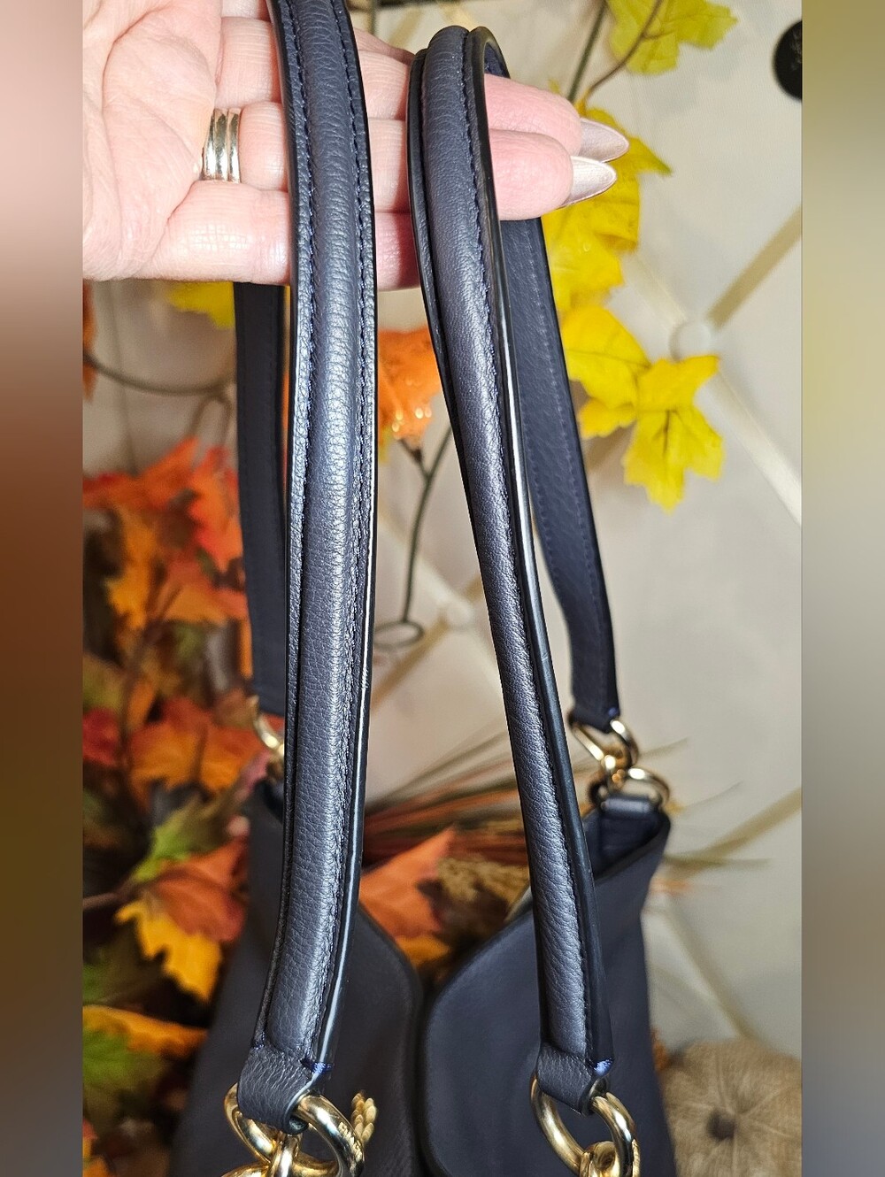 Coach Lexy Pebbled Leather Shoulder Tote with Gold Hardware - Picture 6 of 13